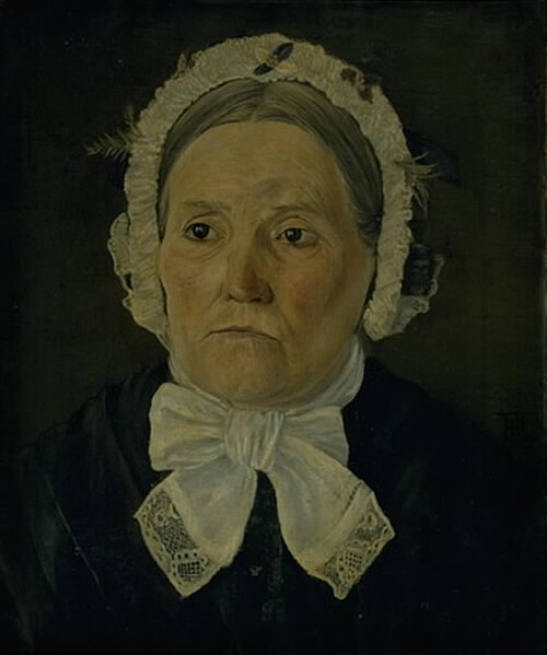 Maren Kirstine Poulsen, f. Johansdatter, kunstnerens moder, 1881, Poul Simon Christiansen