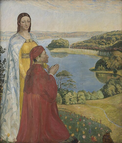 Dante and Beatrice in Paradise, 1895, Poul Simon Christiansen