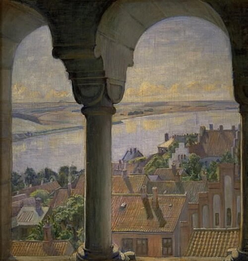 A view from the Tower of Viborg Cathedral, 1902, Poul Simon Christiansen
