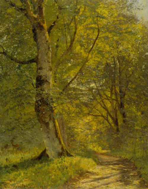 Fra Herlufsholm, solskin, 1876, Godfred Christensen