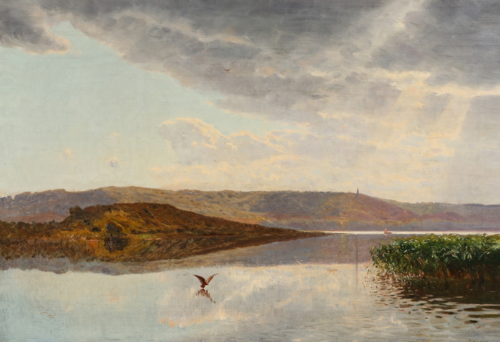 A landscape with a view of Himmelbjerget., 1901, Godfred Christensen