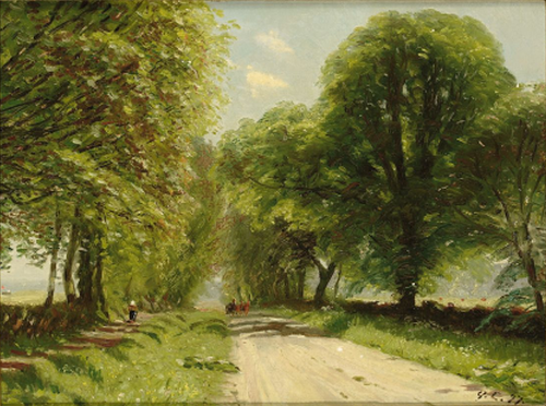 Krogerup Allé on a sunny day., 1897, Godfred Christensen