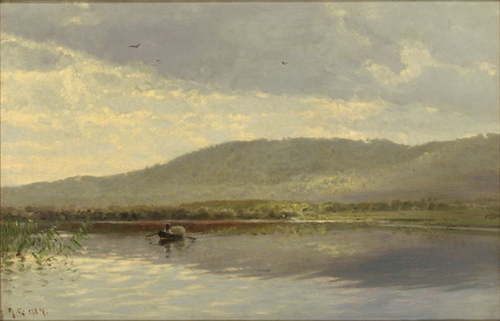 Landscape with a lake near Himmelbjerget, Denmark., 1880, Godfred Christensen
