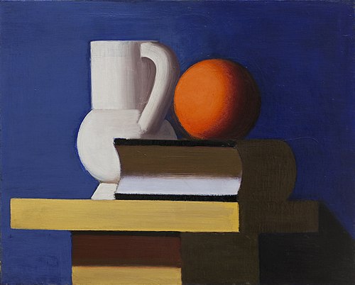 Still Life with White Jar, Orange and Book, 1932, Vilhelm Lundstrøm