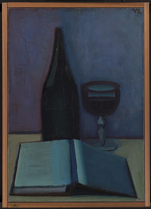 Still Life with a Book, a Glass and a Bottle, 1927, Vilhelm Lundstrøm
