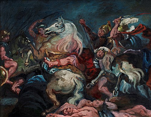 Copy after Rubens: The death of Decius Mus (Prado, Madrid), 1920, Vilhelm Lundstrøm