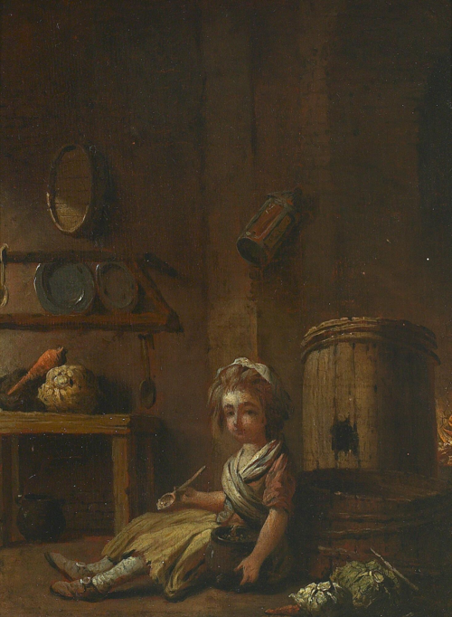 A young girl in a kitchen., 1779, Peter Cramer