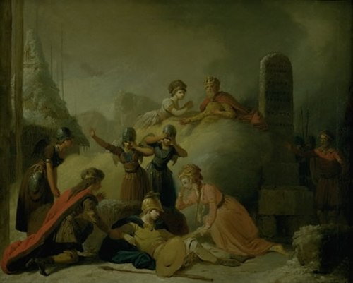 Slutningsscenen af Johannes Ewalds "Balders Død", 1761, Peter Cramer