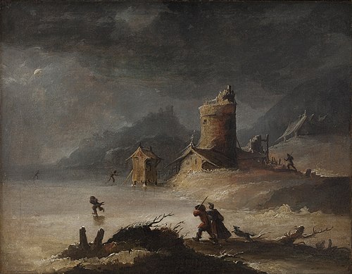 Landscape With Skaters, 1774, Peter Cramer