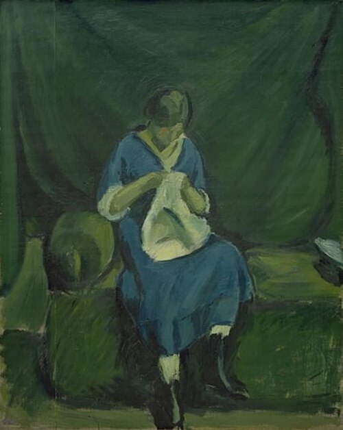 A Young Girl Sewing, 1915, Harald Giersing