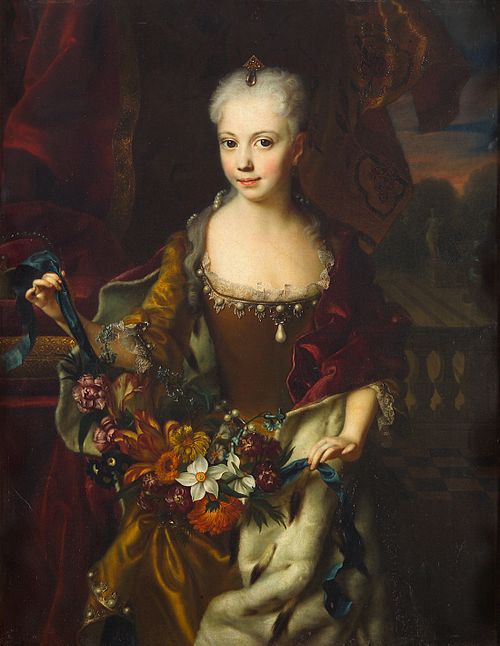 Erzherzogin Maria Anna (1718-1744), Tochter von Karl VI. im Alter von neun Jahren, Kniestück, 1727, Andreas Møller