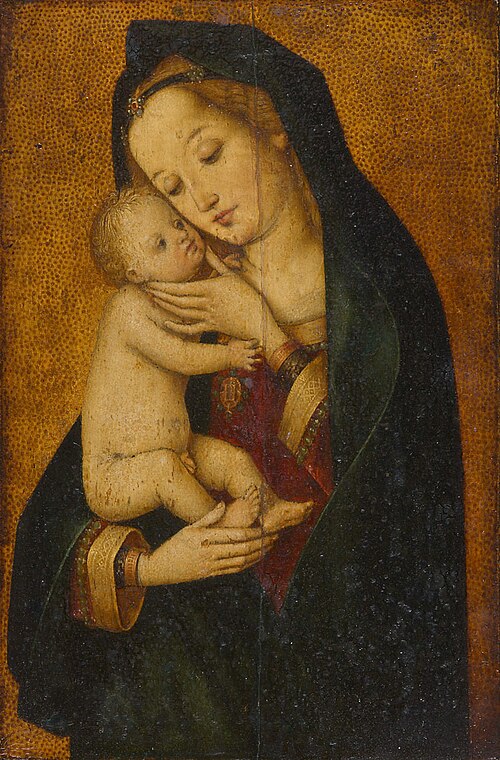 Maria, das Kind liebkosend, 1499, Hans Holbein l'Ancien