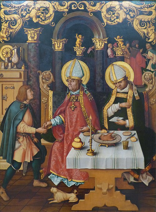 Katharinenaltar: Die hll. Ulrich und Conrad, 1512, Hans Holbein l'Ancien