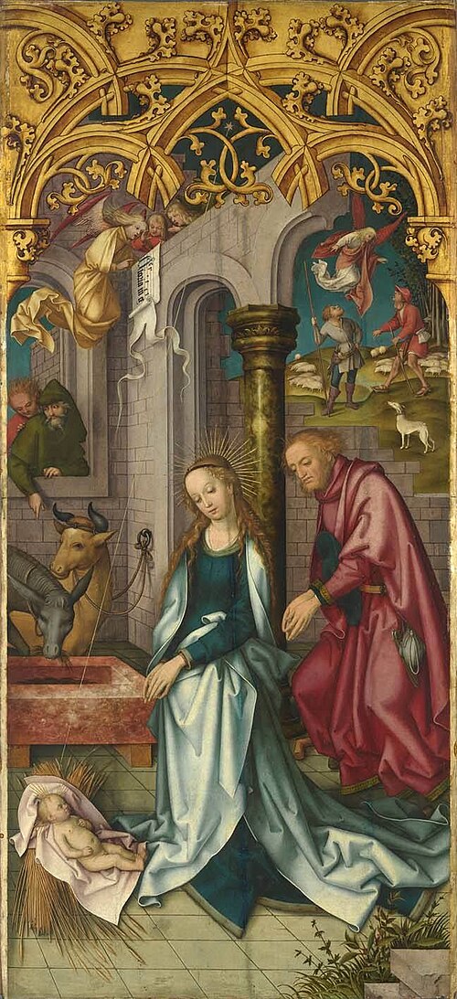 Kaisheimer Altar: Geburt Christi, 1502, Hans Holbein l'Ancien