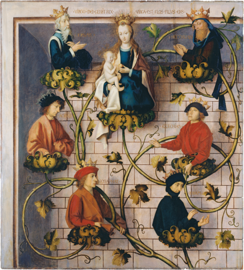 Frankfurt Dominican Altarpiece: Tree of Jesse (upper part), 1501, Hans Holbein l'Ancien