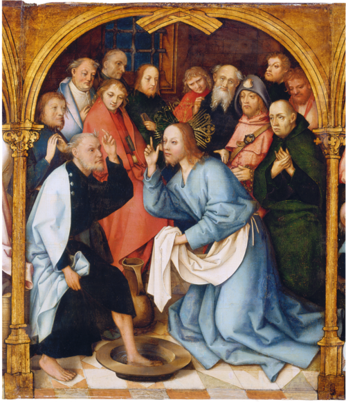 Frankfurt Dominican Altarpiece: Christ Washing St Peter's Feet, 1501, Hans Holbein l'Ancien
