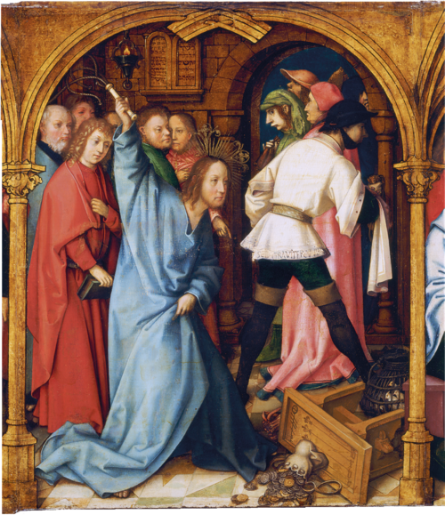 Frankfurt Dominican Altarpiece: The Cleansing of the Temple, 1501, Hans Holbein l'Ancien
