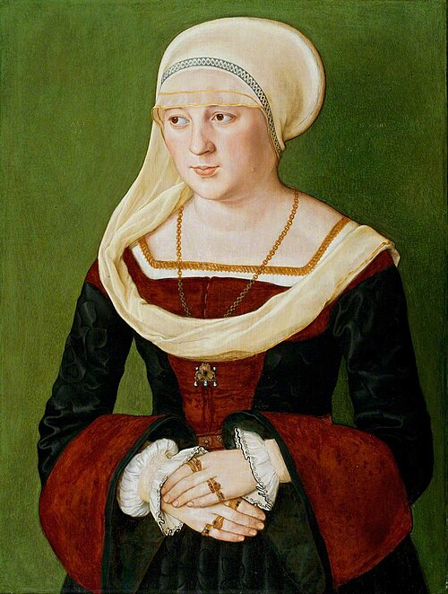 Portrait de Anna Scheit, née  Mem(m)inger, 1528, Barthel Beham