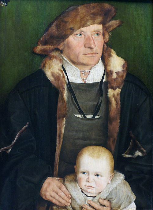 Portrait de Hans Urmiller avec son fils, 1525, Barthel Beham