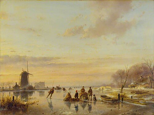 Winter in Holland, 1843, Andreas Schelfhout