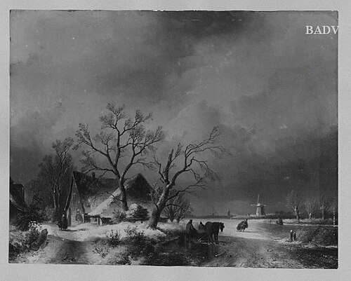 winter - landscape, 1812, Andreas Schelfhout