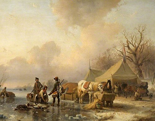 Winter Scene with a Sleigh, 1840, Andreas Schelfhout