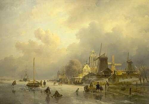 A View of Dortrecht, The Sawmill, 1843, Andreas Schelfhout
