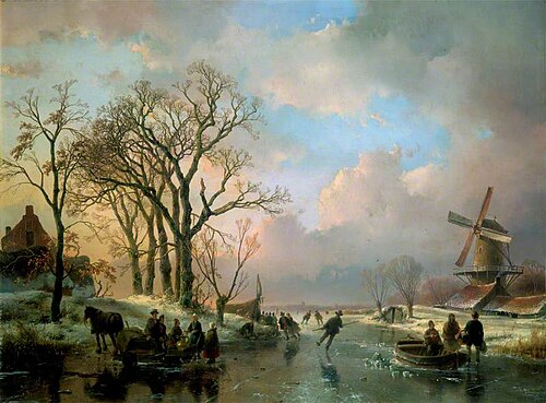 Skating in Holland, 1846, Andreas Schelfhout