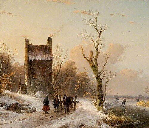 Winter Scene, 1850, Andreas Schelfhout