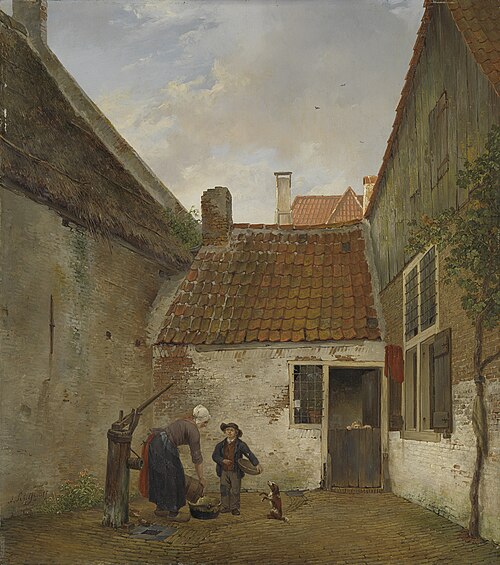 Inner Courtyard, 1850, Andreas Schelfhout