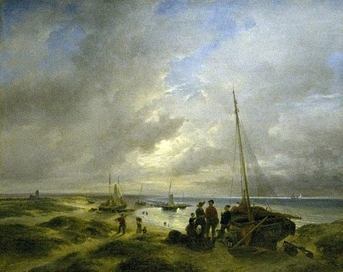 Beach at Katwijk, 1833, Andreas Schelfhout