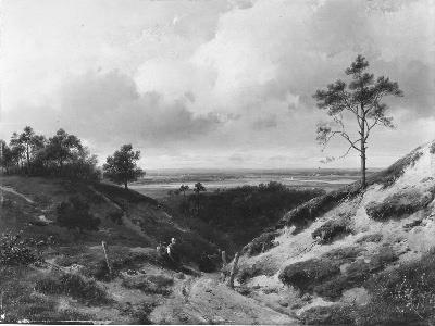 Een Gelders landschap, op de voorgrond een rustende boerin, 1831, Andreas Schelfhout