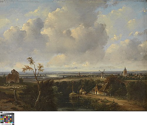 Landschap in Holland, 1850, Andreas Schelfhout