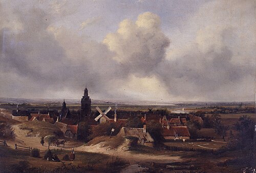 Vue panoramique d'une ville, 1865, Andreas Schelfhout
