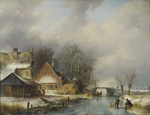 Hollands winterlandschap, 1850, Andreas Schelfhout