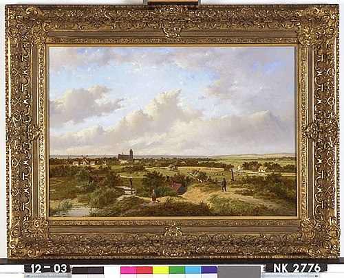 Gezicht op het strand bij Scheveningen, 1840, Andreas Schelfhout
