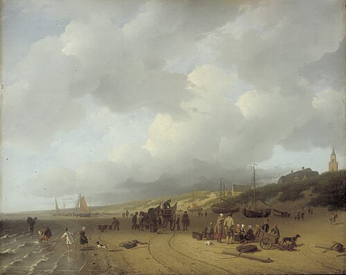 on the sea - side, 1835, Andreas Schelfhout
