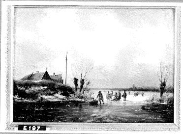 Winterlandschap met schaatsers, 1845, Andreas Schelfhout