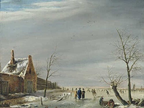 A Scene on the Ice, 1806, Andreas Schelfhout
