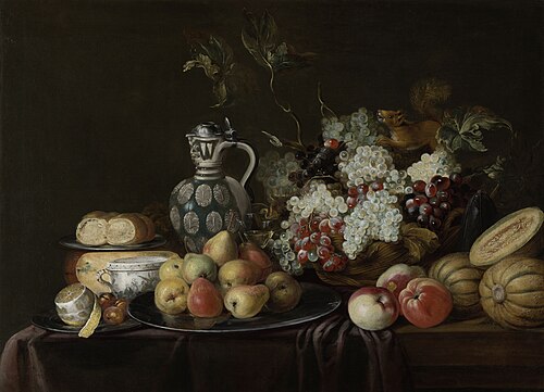 Nature morte avec un écureuil., 1657, Andreas Stech