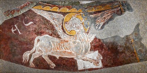 le bœuf ailé de St Luc de Sant Esteve d'Andorra, 1205, Master of Sant Esteve d'Andorra