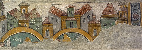 Frieze with the City of Jerusalem from Sant Esteve d'Andorra, 1205, Master of Sant Esteve d'Andorra