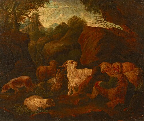 Landscape with a Shepherd and a Flock, , Cajetan Roos