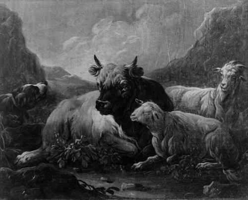 Cattle and a Barking Dog, , Cajetan Roos