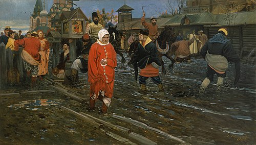 Rue de Moscou un jour de fête au XVIIe siècle, 1895, Andreï Riabouchkine