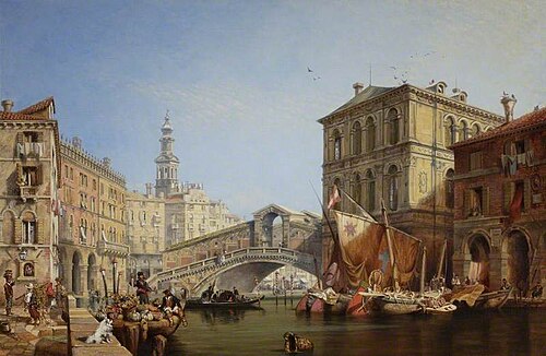 The Rialto Bridge, Venice, 1869, Calvert Richard Jones