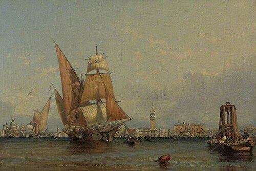 The Dogana, Venice, 1869, Calvert Richard Jones