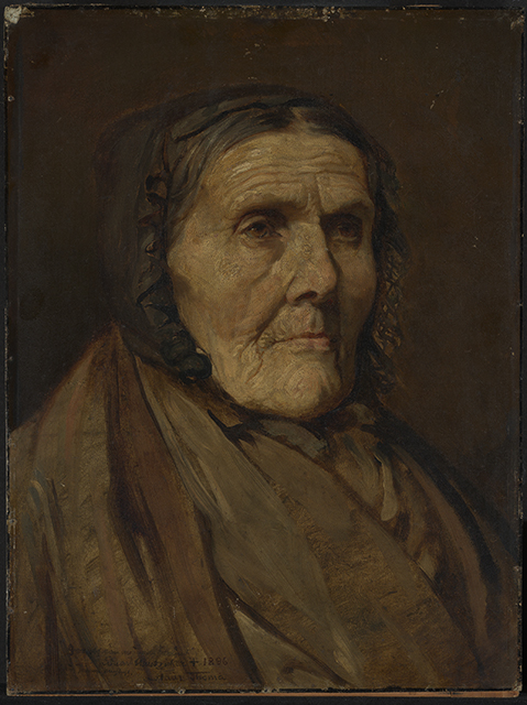 Alte Frau mit schwarzer Haube, 1896, Eduard Hunziker