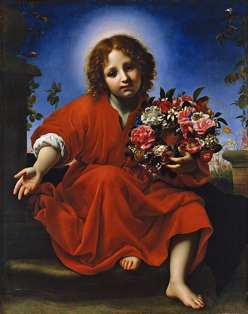 The Infant Christ with a  Floral Wreath, 1663, Carlo Dolci