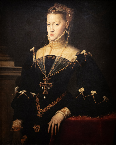 Portret van Maria van Oostenrijk (1528-1603), dochter van keizer Karel V, 1550, Alonso Sánchez Coello